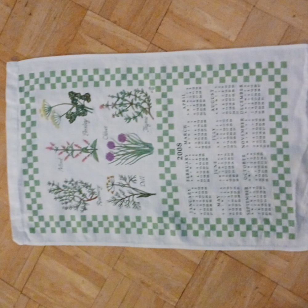 2008 kitchen towel herbal vintage kitchen Linens